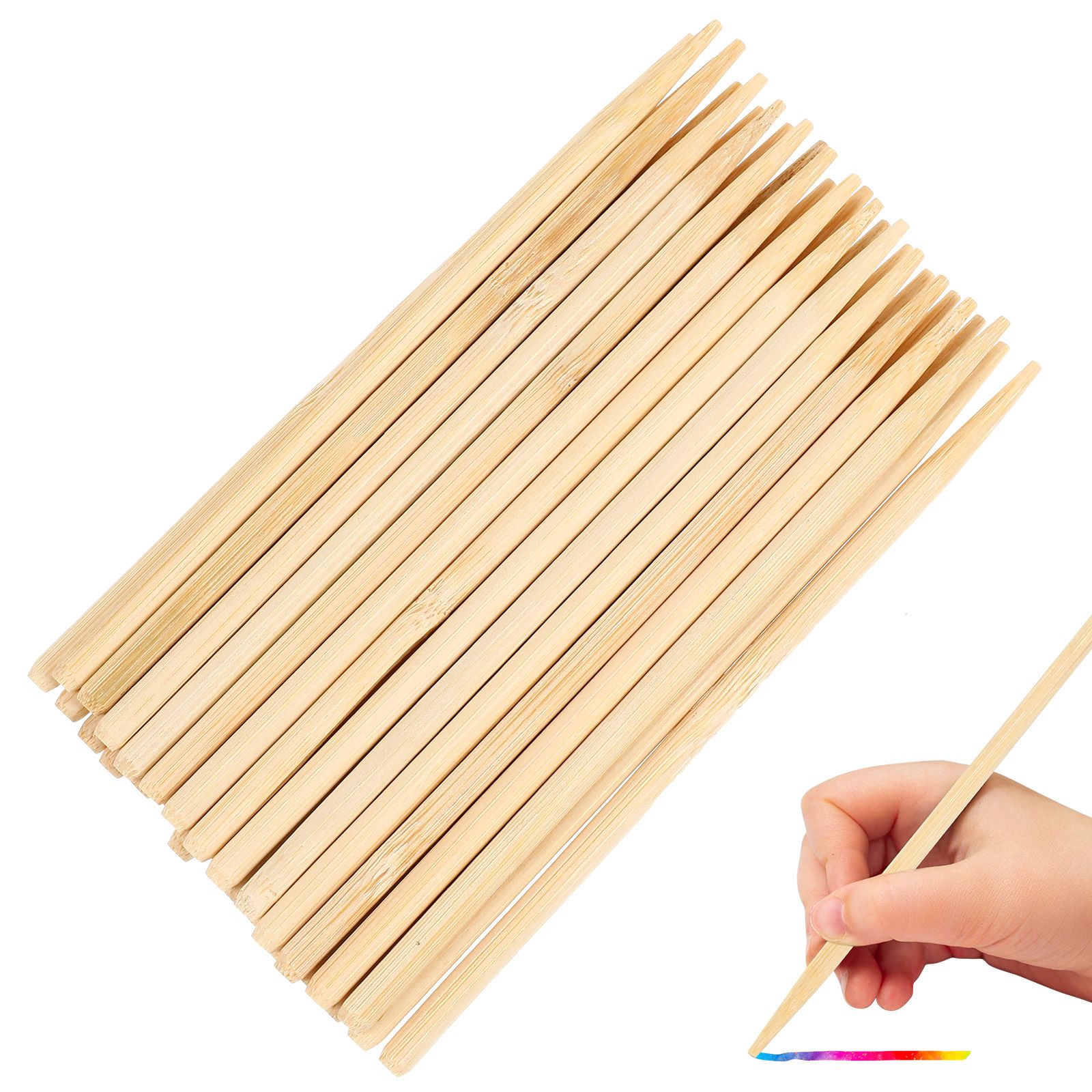 Woodworking For Beginners - 30 Stück Holz-Kratzmalerei-Bambus-Stift, Wachsstift für Haarzweige,