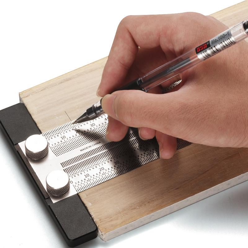 Woodworking Carpenter - Hochpräzises T-förmiges Lochlineal aus Edelstahl für